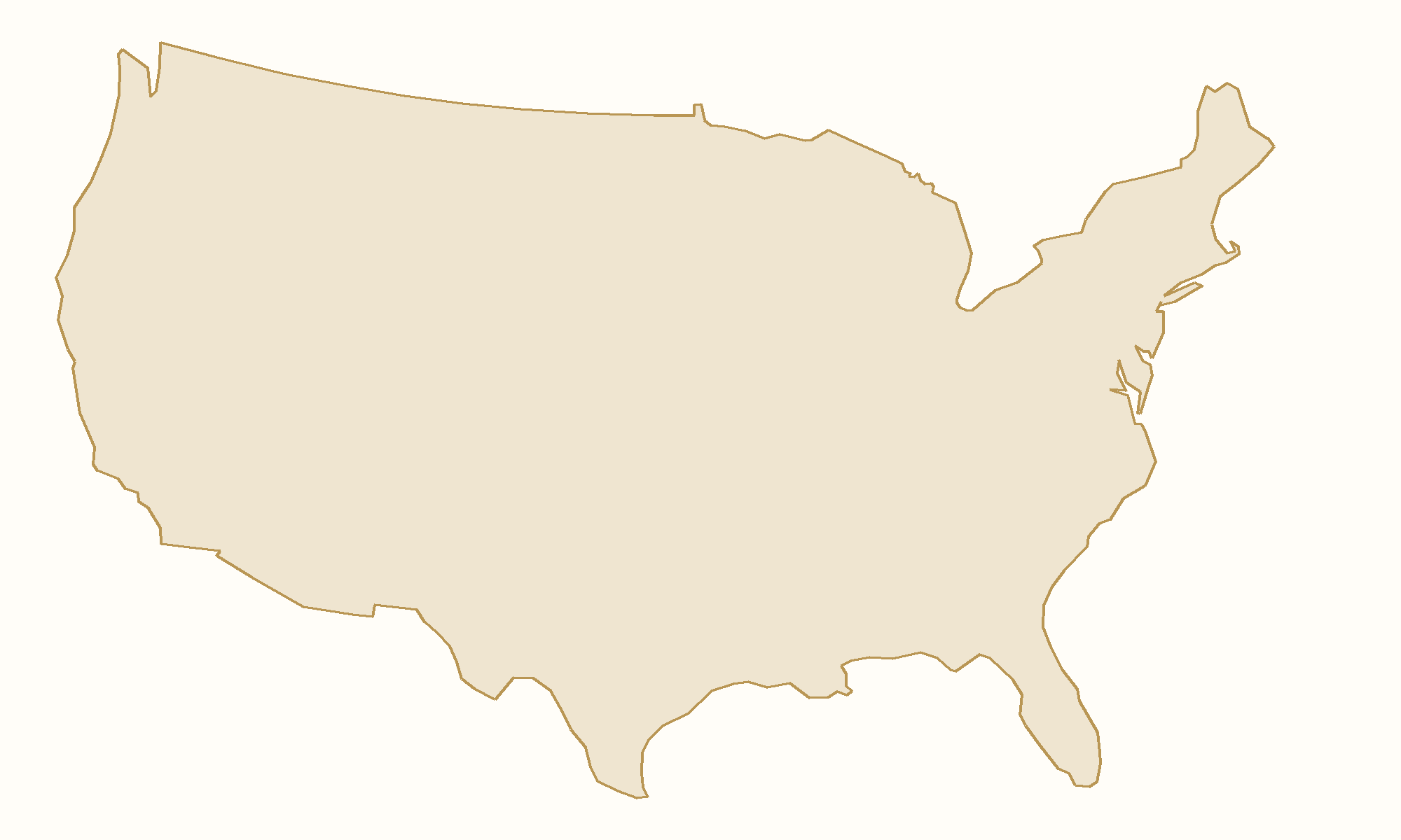 Map of the contiguous United States